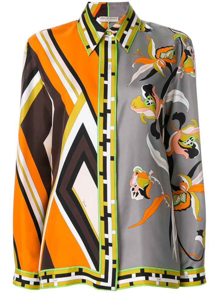 Emilio Pucci Multi-print Fitted Blouse - Multicolour