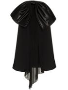 Givenchy Bow Detail Pleat Silk Dress - Black