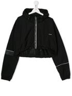 Cinzia Araia Kids Teen Cropped Windbreaker Jacket - Black