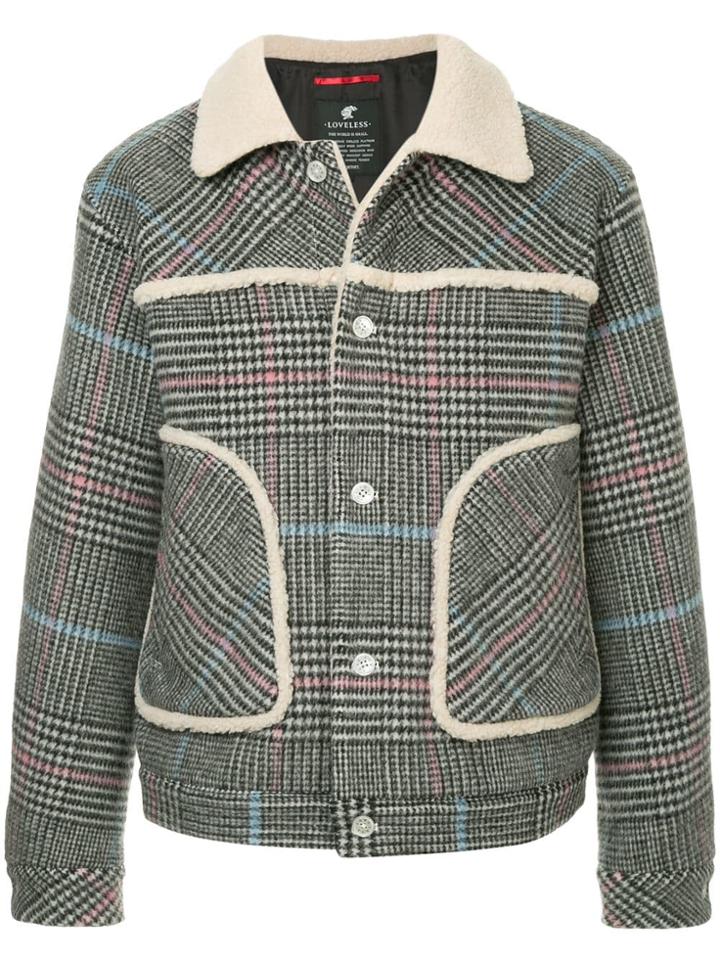 Loveless Houndstooth Check Jacket - Grey