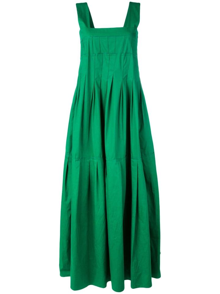 Plan C Pleated Maxi Dress - Green