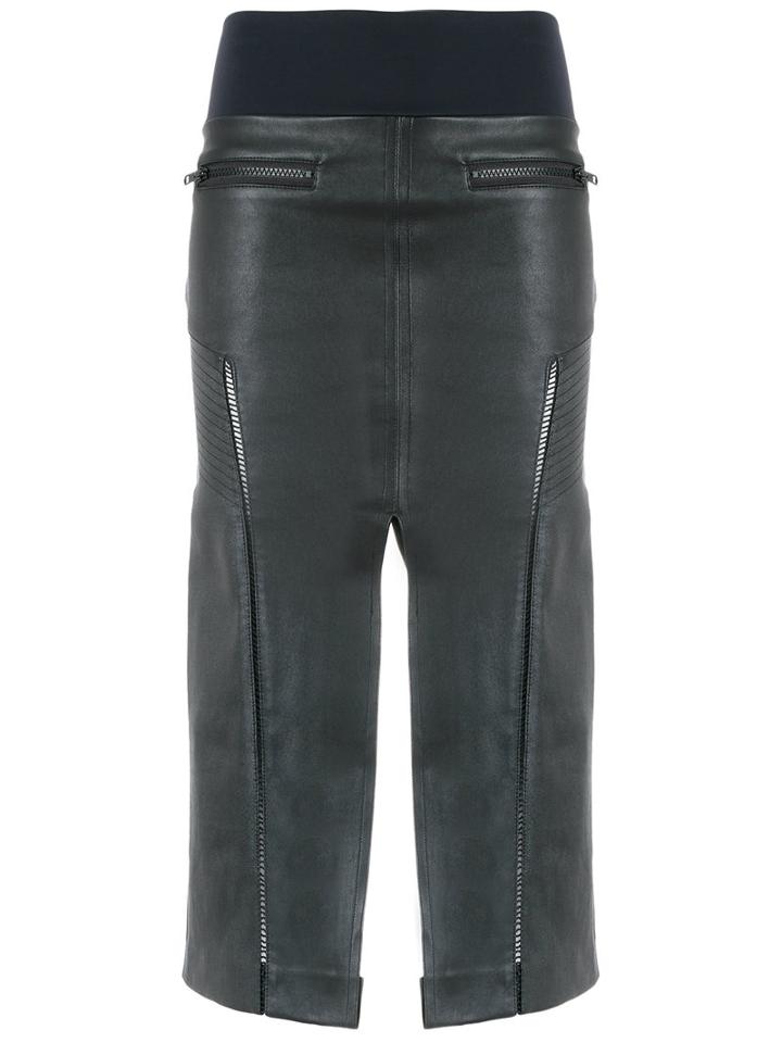 Andrea Bogosian - Leather Midi Skirt - Women - Leather - P, Black, Leather