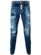 Dsquared2 Sexy Twist Distressed Bleach Jeans - Blue
