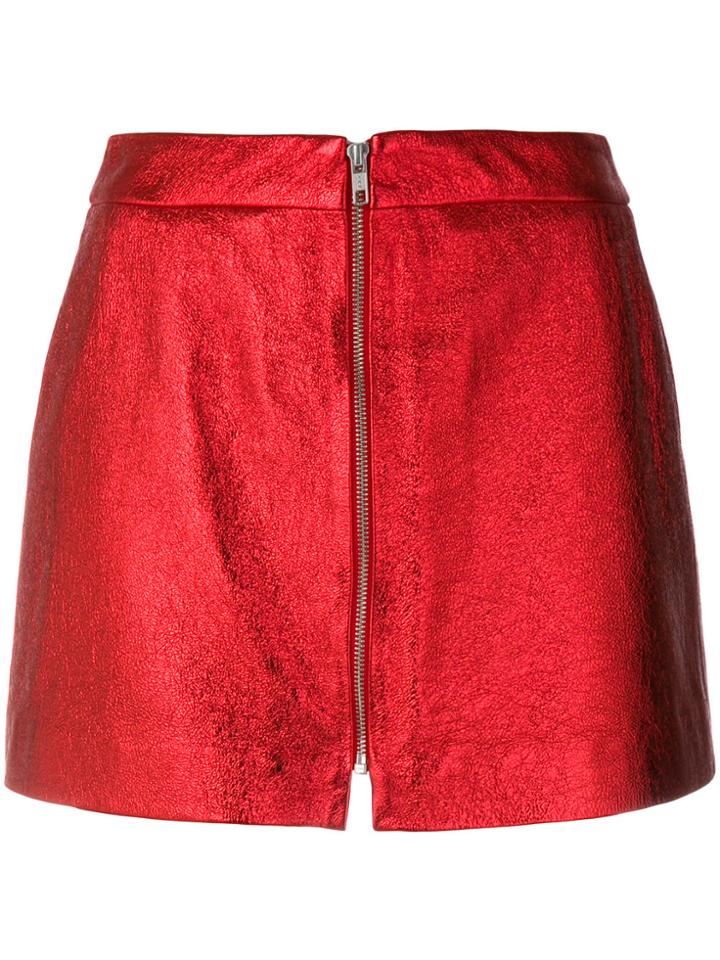 Maison Père Metallic Mini Skirt - Red