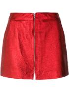 Maison Père Metallic Mini Skirt - Red