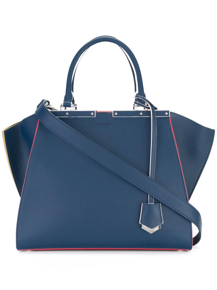 Fendi 3jours Tote, Women's, Blue, Leather