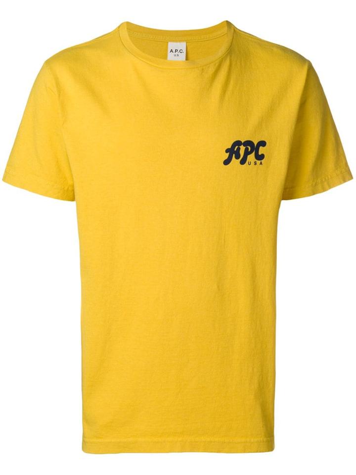 A.p.c. Logo Printed T-shirt - Yellow