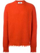 Msgm Frayed Ribbed Sweater