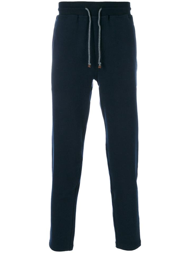 Brunello Cucinelli - Drawstring Track Pants - Men - Cotton/spandex/elastane - S, Blue, Cotton/spandex/elastane