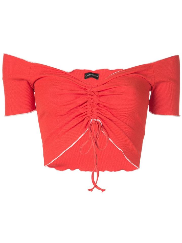 Callipygian Cinch Cropped T-shirt - Red