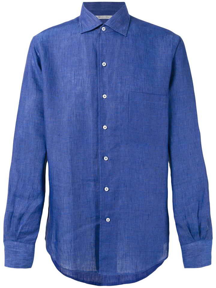 Loro Piana - Andre Ml Sahara Melange Shirt - Men - Linen/flax - Xxl, Blue, Linen/flax