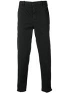 Neil Barrett Cropped Stonewashed Chinos - Black