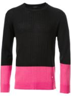 Guild Prime Ribbed Colour Block Jumper, Men's, Size: 1, Black, Wool