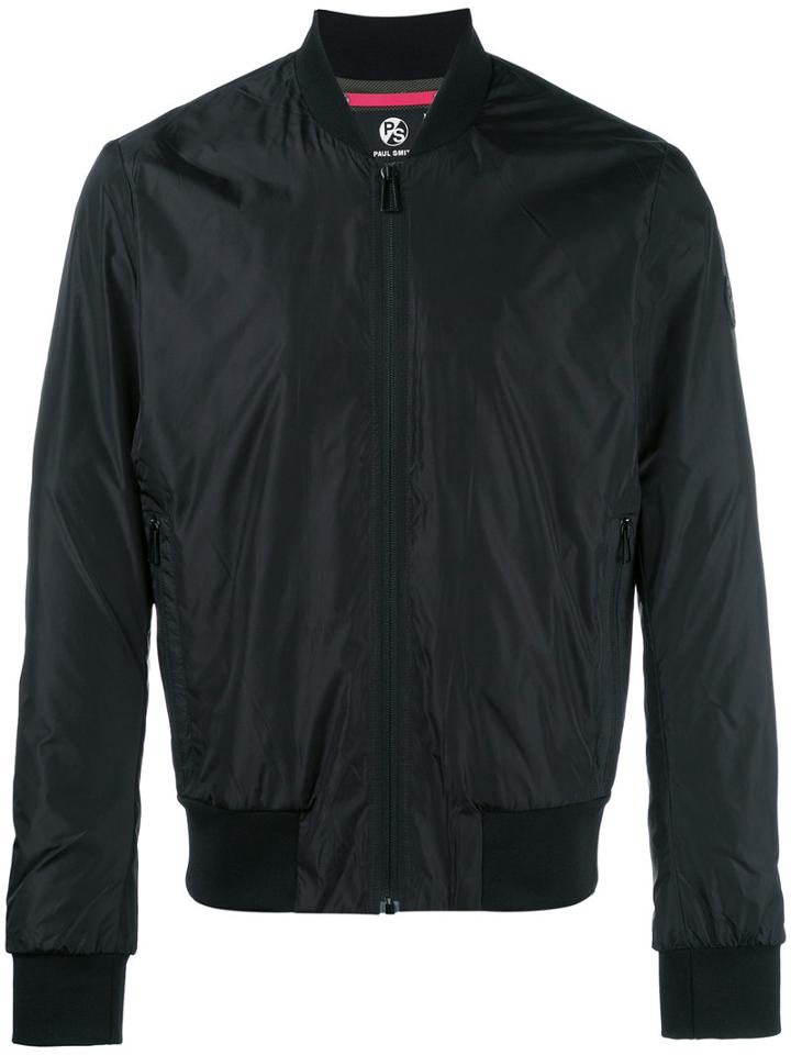 Ps By Paul Smith Zipped Bomber Jacket, Men's, Size: Medium, Black, Polyamide/polyester