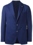 Tagliatore Two-button Blazer, Men's, Size: 56, Blue, Virgin Wool/cupro