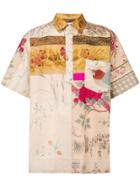 Pierre-louis Mascia Patchwork Short Sleeve Shirt - Neutrals