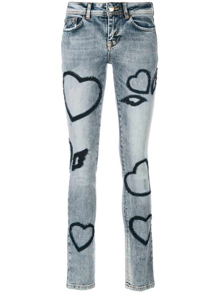 Iceberg Heart Patch Denim Jeans - Blue