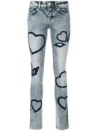 Iceberg Heart Patch Denim Jeans - Blue