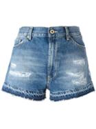 Dondup Distressed Denim Shorts, Women's, Size: 29, Blue, Cotton