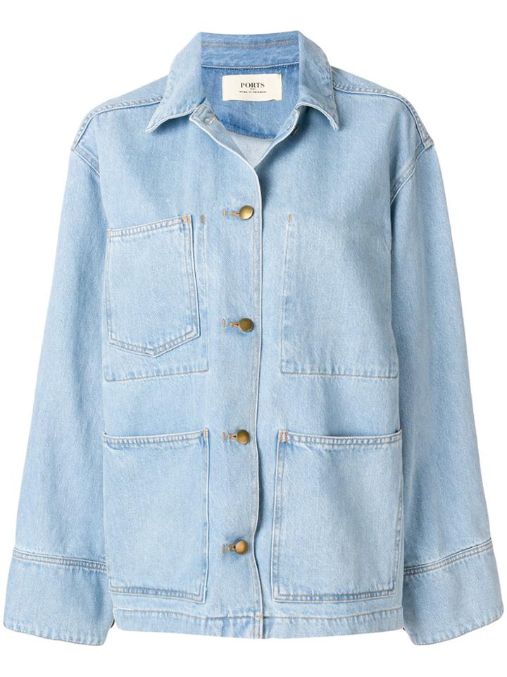 Ports 1961 Oversized Denim Jacket - Blue