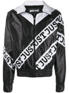 Just Cavalli Logo Stripe Bomber Jacket - Black