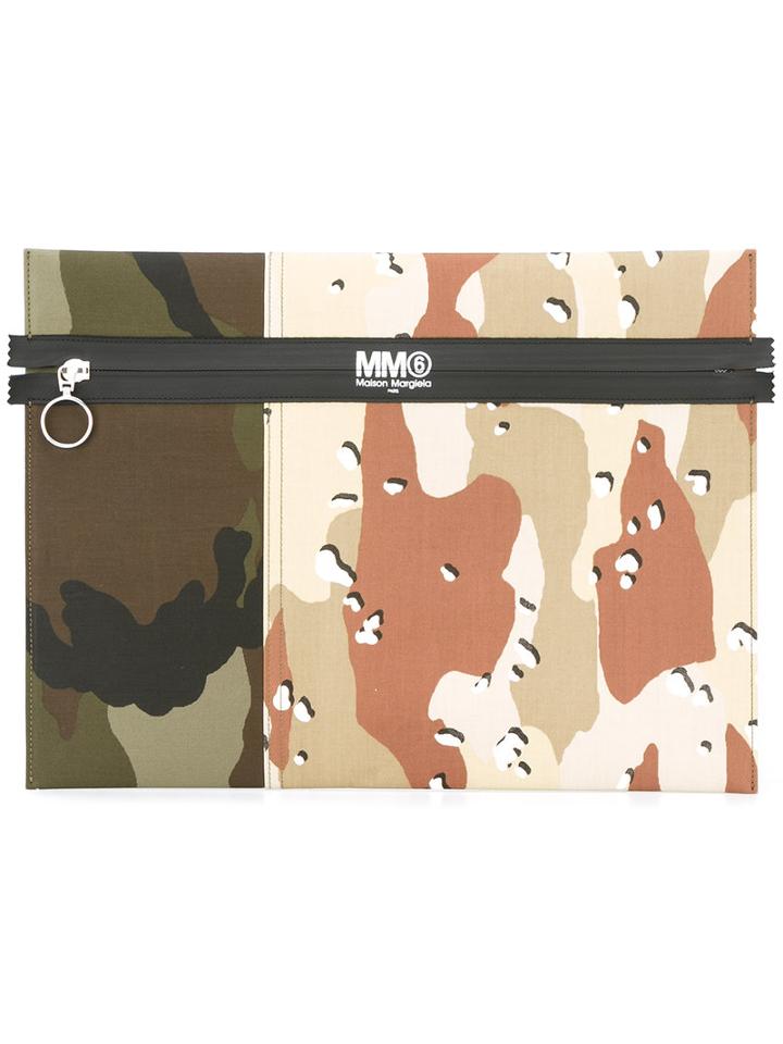 Mm6 Maison Margiela Camouflage Print Clutch, Women's, Cotton/polyester/polyurethane