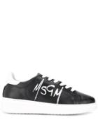 Msgm Logo Lace-up Sneakers - Black