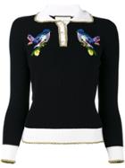 Gucci Bird Embroidered Jumper - Blue