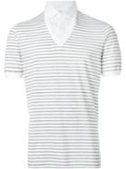 Brunello Cucinelli Collar Insert Striped T-shirt