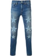 Dresscamp Embroidered Star Skinny Jeans, Men's, Size: 44, Blue, Cotton/polyurethane