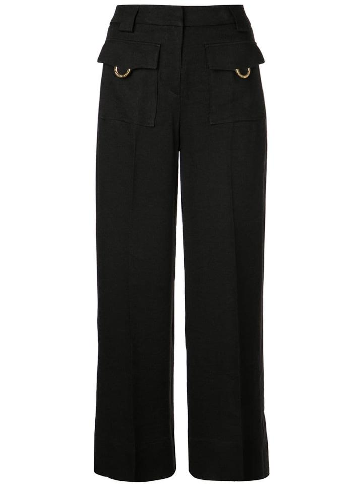 L'autre Chose High-waist Flared Trousers - Black