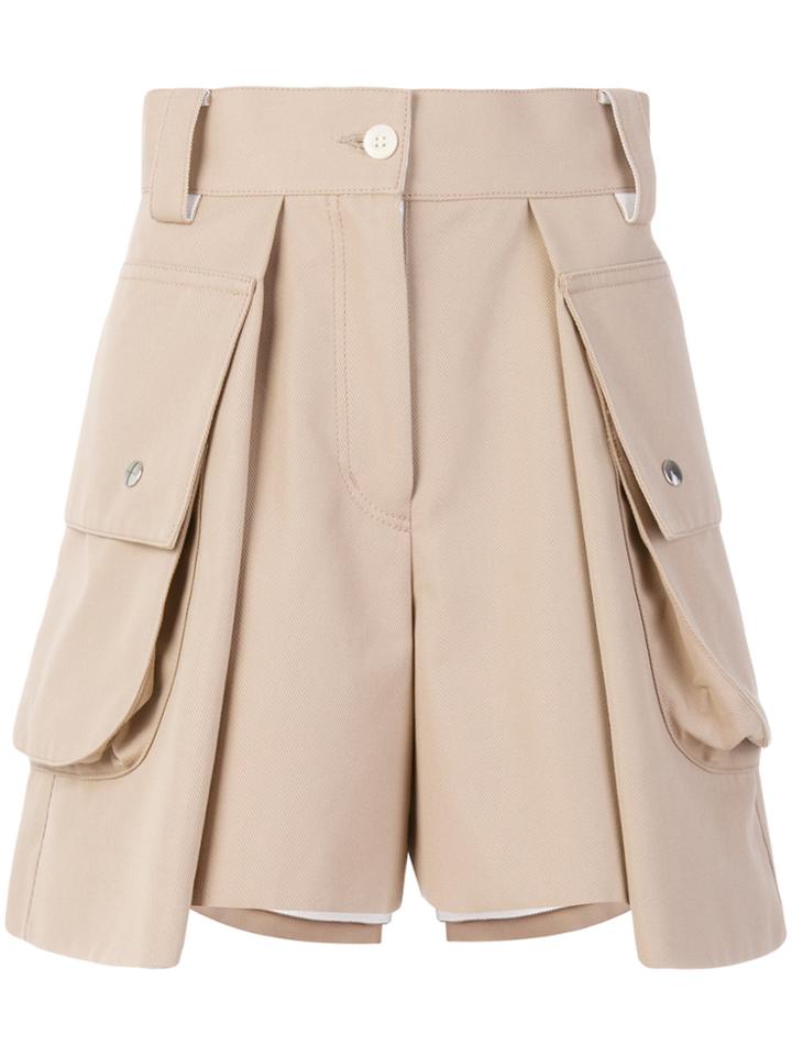 Sacai Side Pocket Shorts - Nude & Neutrals