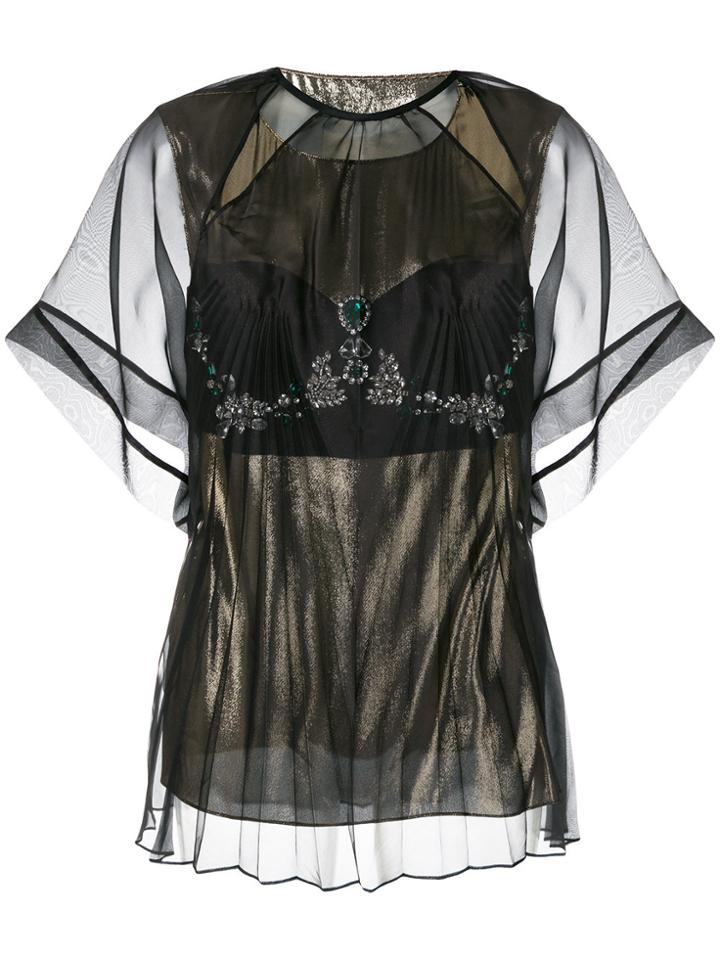 Maison Margiela Sheer Layered T-shirt - Black