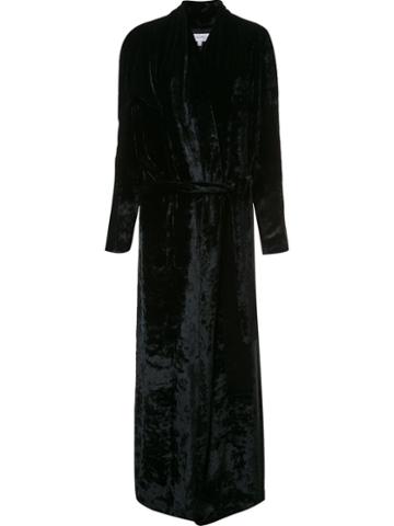 Galvan Long Velvet Coat, Women's, Size: Large, Black, Silk/spandex/elastane/viscose