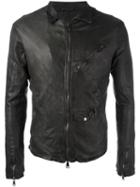 Giorgio Brato Multiple Zips Jacket, Men's, Size: 52, Green, Leather/silk/spandex/elastane/cotton