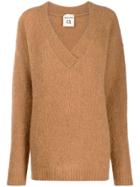 Semicouture V-neck Knit Sweater - Brown