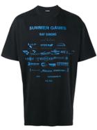 Raf Simons Navy Sponsor Print T Shirt - Blue