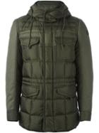 Moncler 'jacob' Padded Jacket, Men's, Size: 4, Green, Feather Down/polyamide/wool