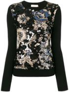 Tory Burch Agnes Floral Pattern Jumper - Black