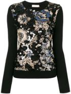 Tory Burch Agnes Floral Pattern Jumper - Black