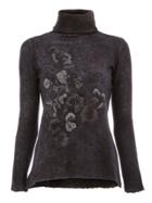 Avant Toi Embroidered Turtle Neck Sweater - Black