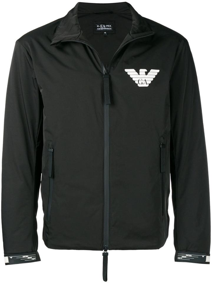 Emporio Armani Logo Zipped Jacket - Black