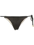 Peony Ink Sun Bikini Bottoms - Black