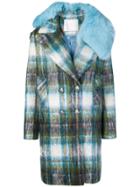 Giada Benincasa Checked Double Breasted Coat - Blue