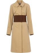 Burberry Corset-belt Cotton Gabardine Car Coat - Neutrals