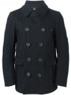 Dsquared2 Classic Double Breasted Coat, Men's, Size: 50, Blue, Cotton/polyamide/polyester/wool
