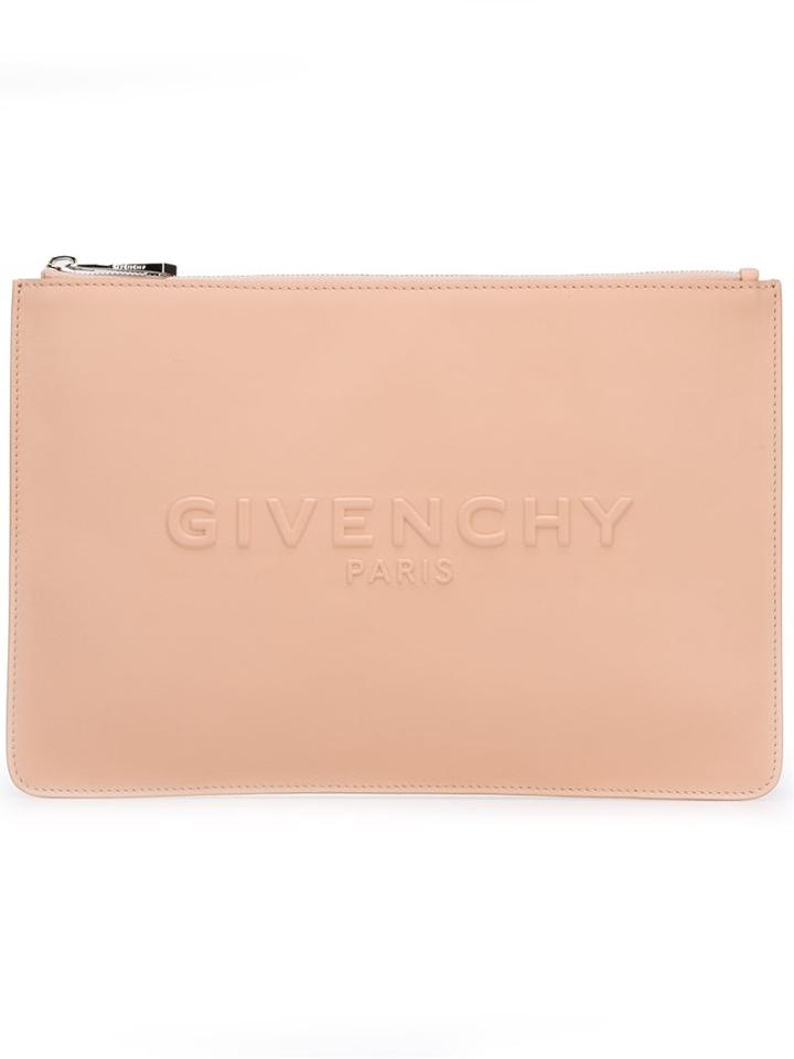 Givenchy Logo Embossed Clutch, Women's, Pink/purple