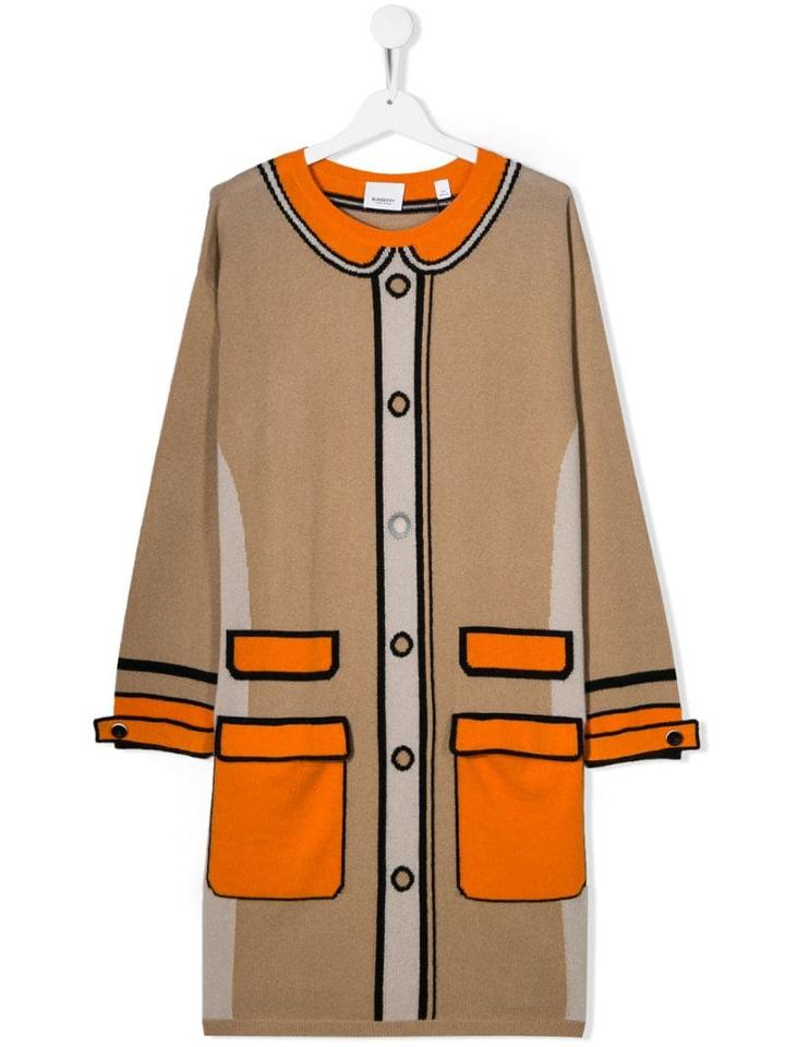 Burberry Kids Trompe L'oeil Sweater Dress - Neutrals