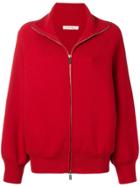 The Row Slouchy Zip Front Sweater - Red