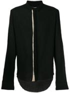 Cedric Jacquemyn Frayed Shirt With Contrast Stripe - Black